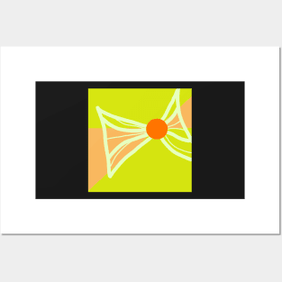 Green and Peach The Bow Minimalism 050717 D Posters and Art